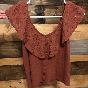 American Eagle Orange/Red-ish Top